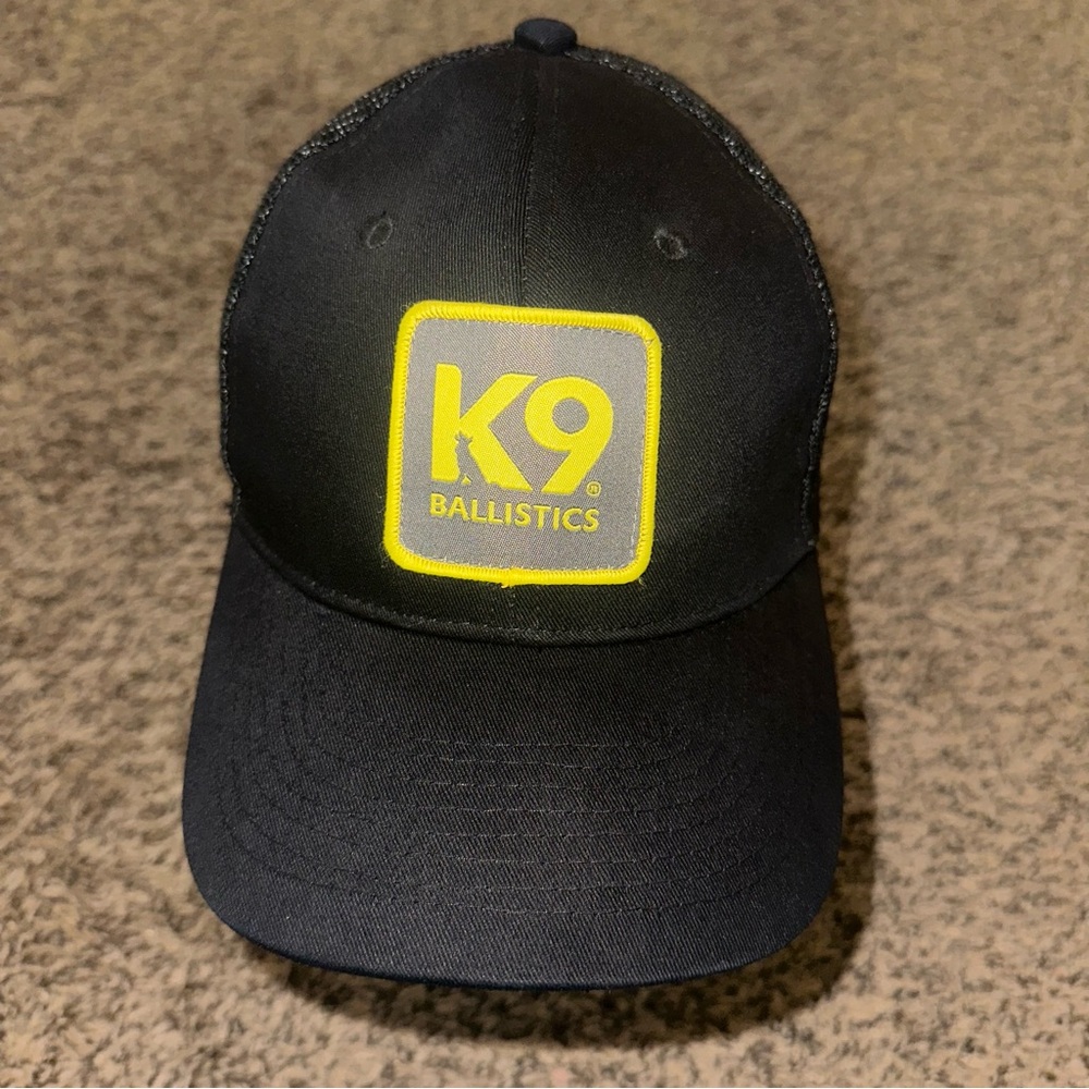 Gently used K9 Ballistics Black Cap with Yellow Logo